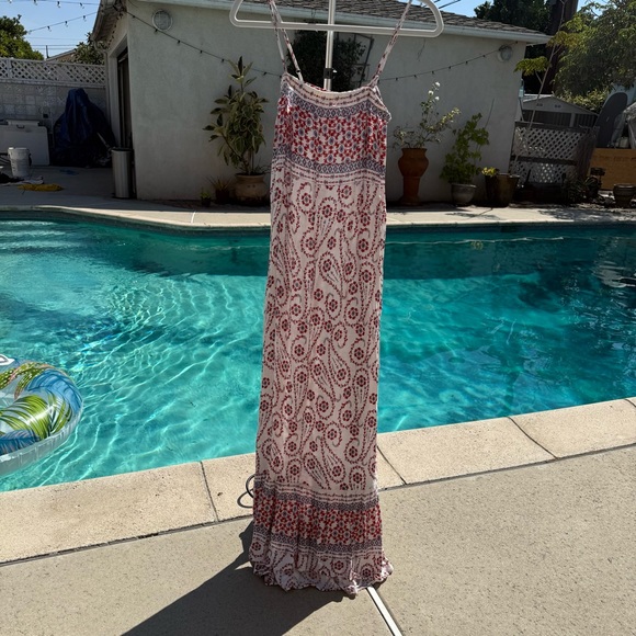 Floral Maxi Dress - Red and White - Picture 1 of 4